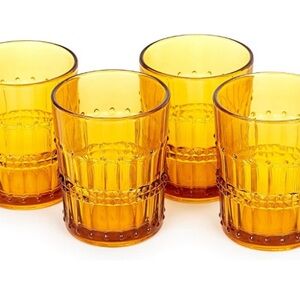 Vintage Old Fashion Whiskey Glasses, 10 oz., Set of Four